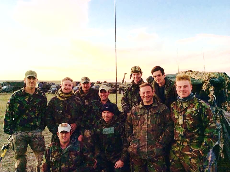Ben Lynch with his unit in the field
