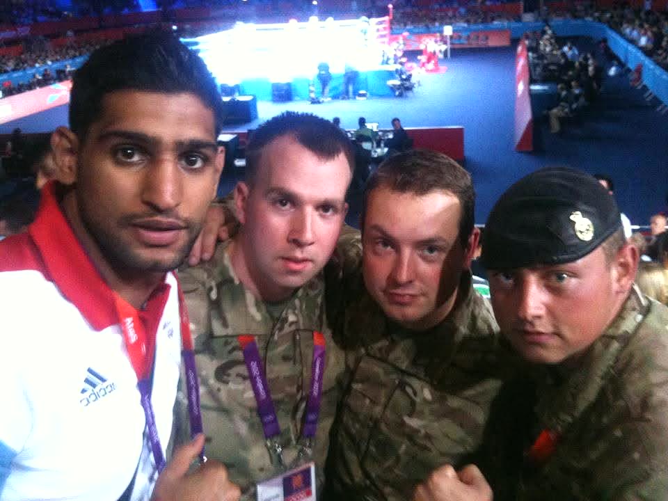 Ben Lynch on security at London 2012 with boxer Amir Khan