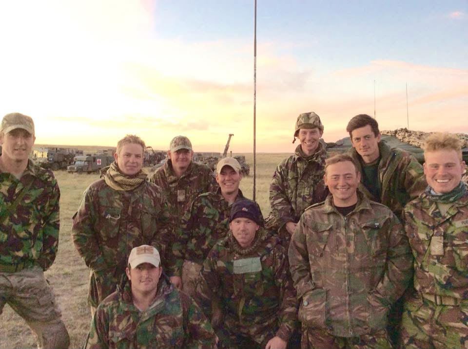 Ben Lynch on exercise with his crew